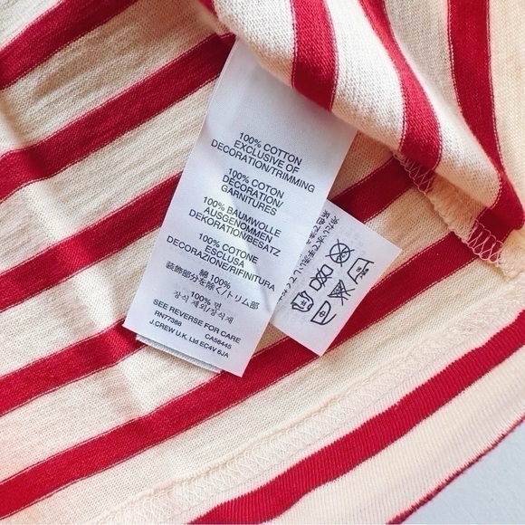 J.Crew Red Stripe Back Bows Long Sleeve Tee Top - Picture 6 of 6